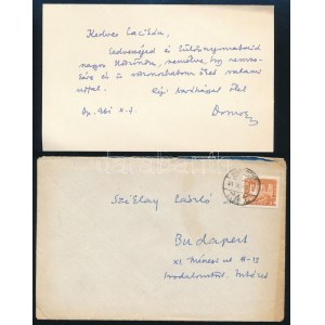 1961 Kosáry Domokos (1913-2007) Széchenyi-nagydíjas történész, MTA elnöke által írt levél
