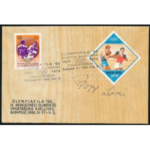 1992 Papp László (Papp Laci) olimpiai bajnok ökölvívó aláírása Olympiafila '92. IV...