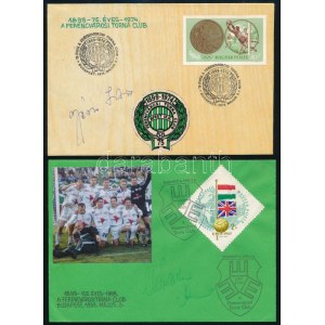 1974-1999 75-100 éves a Ferencvárosi Torna Club alkalmi borítékok Albert Flórián és Géczi István labdarúgók aláírásával...