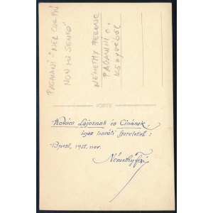 Némethy Ferenc (1926-2003) színész dedikált fotója