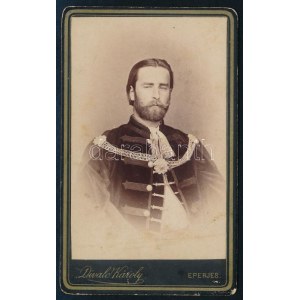 cca 1870-1880 Gundelfinger Gyula (1833-1894) festőművész, Szinyei Merse Pál (1845-1920) unokatestvére díszmagyarban...