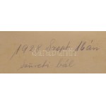 1928 Göd, Horváth Gyula Bicklista Vendéglőjének szűreti mulatsága, számos jelmezbe öltözött emberrel, jelzés nélküli...