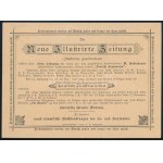cca 1890 Neue Illustrirte Zeitung (Bécs) rajzos, kétoldalas reklám kártyája. 10×13,5 cm.