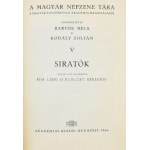 Magyar Népzene Tára V. Siratók. Sajtó alá rendezte: Kiss Lajos és Rajeczky Benjamin. Academia Scientiarium Hungarica...