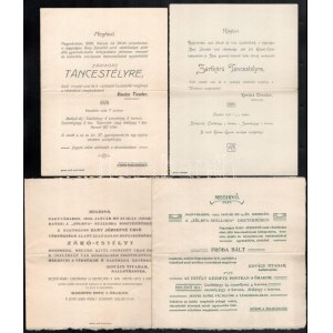 1904-1911 7 db nagyváradi meghívó különböző eseményekre