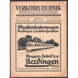 1930 Verkehrstechnik Zentralblatt für den Gesamten Landverkehr und Strassenbau Heft 20., sérült...