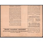1956. október 26. A Magyar Nemzet rendkívüli 2. száma, 1 p, hajtásnyomokkal, szakadásokkal...