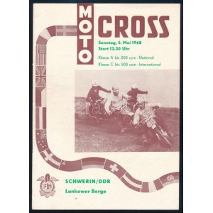 1968 Moto-Cross Schwerin DDR programfüzet, 20p