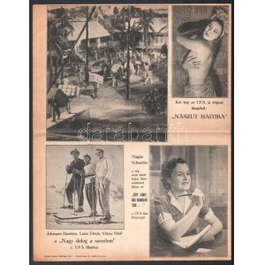 cca 1940 UFA illusztrált magyar ny. film reklám nyomtatvány, hajtásnyomokkal, jó állapotban, 29...