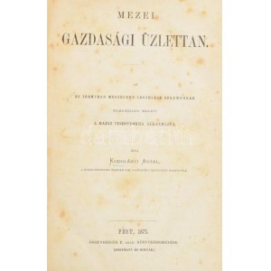 Kodolányi Antal: Mezei gazdasági üzlettan...