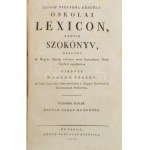 Márton Jó[z]sef: Három nyelvből készült Oskolai Lexicon, vagyis Szókönyv...