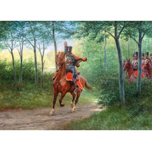 Jan ROSEN (1854-1936), Truppa di ussari napoleonici, 1923