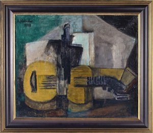 Alicja HALICKA (1889-1974), Martwa natura z gitarą , 1914