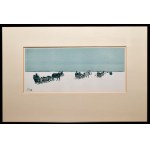 Julian FAŁAT (1853-1929), Winter landscape with sleigh, 1919-1920