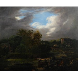 Painter unspecified, English? early 19th century, Landscape with staffage