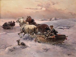 Jan Konarski (1850-1918), Przez zaspy śnieżne