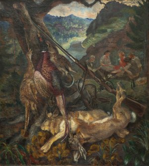 Fryderyk Pautsch (1887 Delatyn - 1950 Kraków), Po polowaniu - Martwa natura myśliwska, 1932 r.