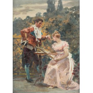 Zdzislaw Jasinski (1863 Warsaw - 1932 there), Flirt, circa 1920.