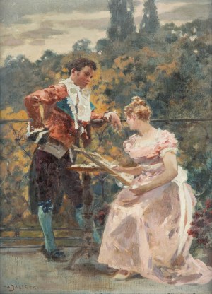 Zdzisław Jasiński (1863 Warszawa - 1932 tamże), Flirt, ok. 1920 r.