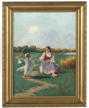 Władysław Karol Szerner (1870 Szebenice -1936 tamże), Kobieta z dzieckiem