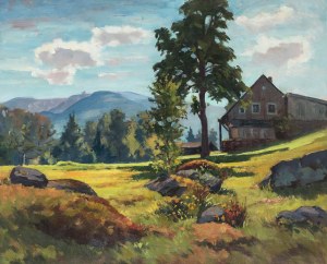 Franz von Jackowski (1885 Nadziejów - 1974 Amtzell), Widok na Kopę i Śnieżkę, 1944 r.