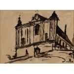 Stanisław Noakowski (1867-1928), Widok na kościół na wzgórzu, 1916 r.