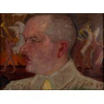 Jan Mazurkiewicz (1886-1978), Portret męski ze sceną symboliczną