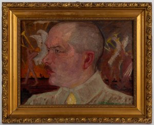 Jan Mazurkiewicz (1886-1978), Portret męski ze sceną symboliczną