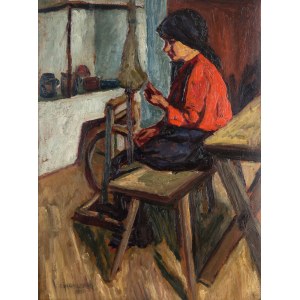 Ephraim Mandelbaum (1884-1942), Girl at the Reel, 1925.