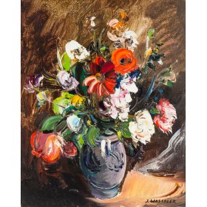 Józef Wasiołek (1921 Smarglin - 2008 Łódź), Bukiet kwiatów w wazonie