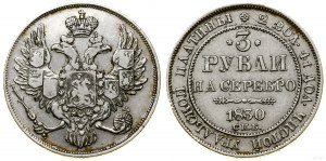 Rosja, 3 ruble, 1830 СПБ, Petersburg