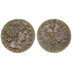 Pologne, shilling en cuivre (boratynka), 1660 TLB, Ujazdów