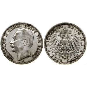 Niemcy, 3 marki, 1911 G, Karlsruhe