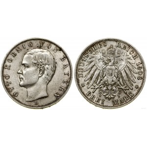 Germany, 3 marks, 1908 D, Munich