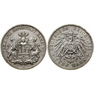 Niemcy, 5 marek, 1903 J, Hamburg