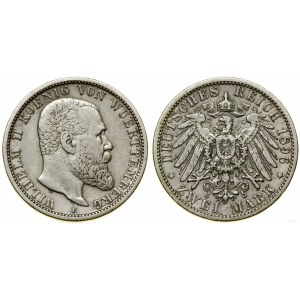 Německo, 2 marky, 1896 F, Stuttgart