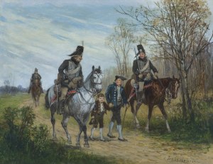 Jan Chełmiński, SPOTKANIE NA DRODZE, ok. 1875