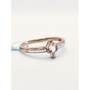 Ring with morganite 0.54 ct, rose gold plated 925 silver, certified by RocksTV