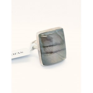 Ring with labradorite 36.79 ct, 925 silver, Gemporia certificate