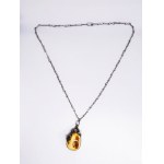 Necklace with amber silver 830
