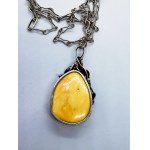 Necklace with amber silver 830