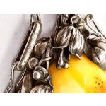 Necklace with amber silver 830