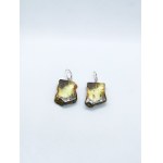 Unique natural Baltic amber earrings with silver clasps
