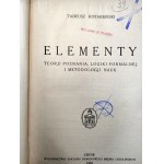 Kotarbiński T. - Elementy teorji poznania, logiki formalnej i metodologji nauk - Lwów 1929