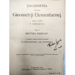 Kwietniewski S., Wojtowicz W. - Zagadnienia dotyczące Gieometrji Elementarnej - Warszawa 1914 [ Matematika].