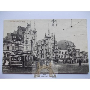 Bytom, Beuthen, Market Square, tramway,ca. 1920