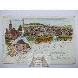 Mieroszów, Friedland, Lithographie, 1898