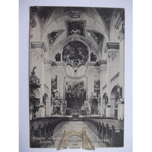 Krzeszów, Grussau, wnętrze bazyliki, ok. 1920