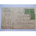 Bogatynia, Reichenau, panorama, tłoczona ramka, 1928