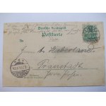 Leszno, Lissa, panorama, widok z młyna, ozdobna winieta, 1901